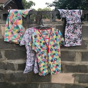 Green Town Scrub Tops! 4 for 1!